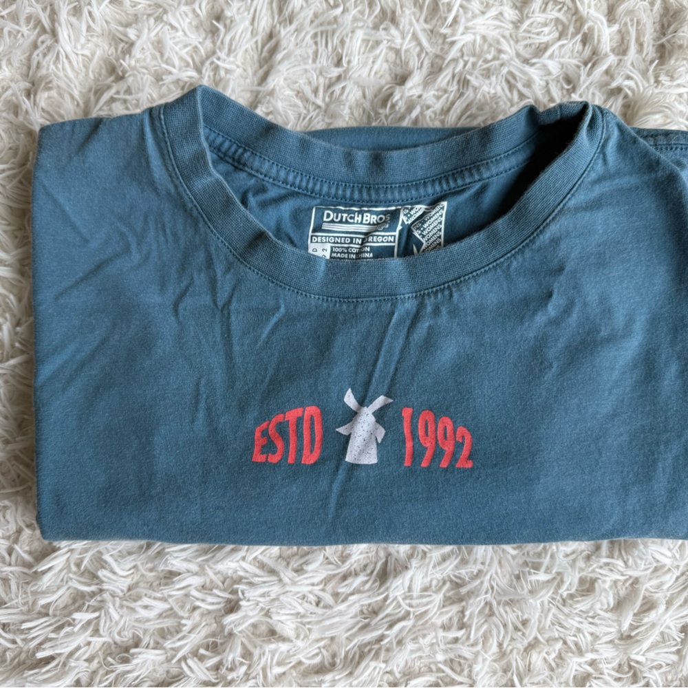 DB Blue Graphic Tee with Red Print